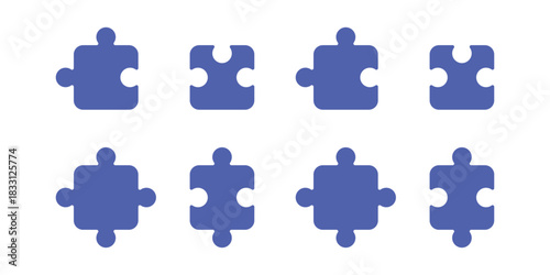 Puzzle icon set vector