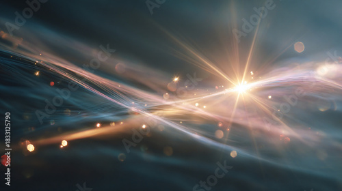 Abstract luminous background featuring bright light and flowing energy