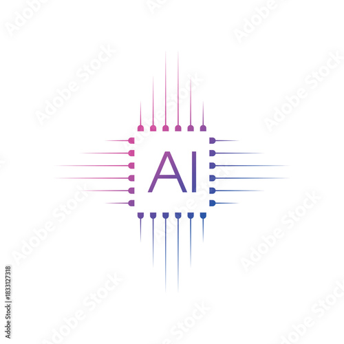 Artificial intelligence logo. AI concept for business, technology, education world