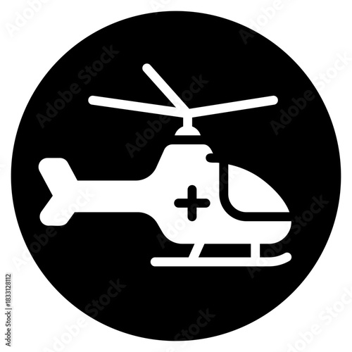 helicopter glyph icon