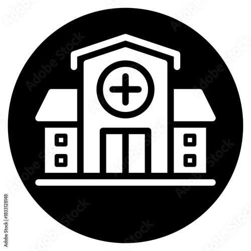 hospital glyph icon