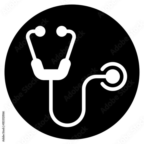 stethoscope glyph icon