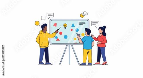 Team Collaboration and Brainstorming Session with Diverse Individuals.