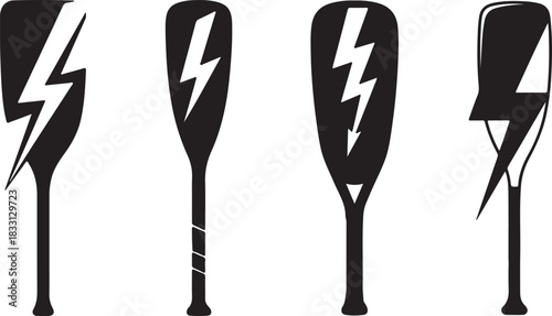 Lightning Bolt Canoe, Kayak, and Rafting Oars for Extreme Water Sports Logo