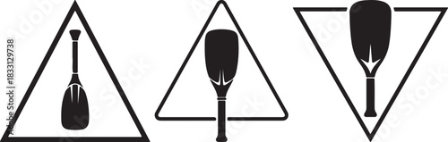 Vector Oar Graphics for Water Sport Safety, Hazard, and Adventure