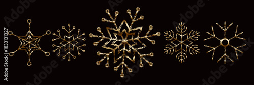 Luxury Winter Snowflake Border Design for winter themes, holiday graphics, banners, and festive decorative designs.