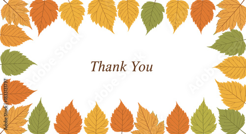 Autumn leaves form a border around. 