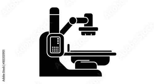 Silhouette of a coordinate measuring machine for industrial use.