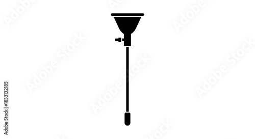 Silhouette of a Floor Lamp with Adjustable Head.