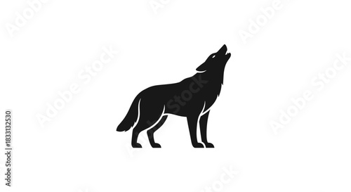 Silhouette of a Howling Wolf A Symbol of Wilderness.
