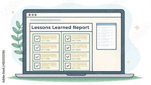 A Lessons Learned Report displayed on a computer screen