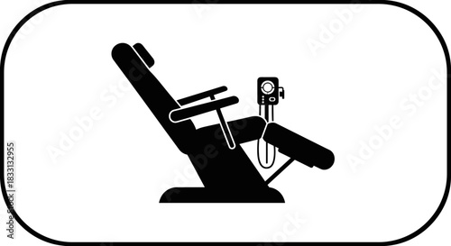 Silhouette of a Modern Dental Chair for Medical Procedures.