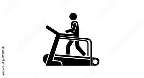 Silhouette of a Person Exercising on a Treadmill.