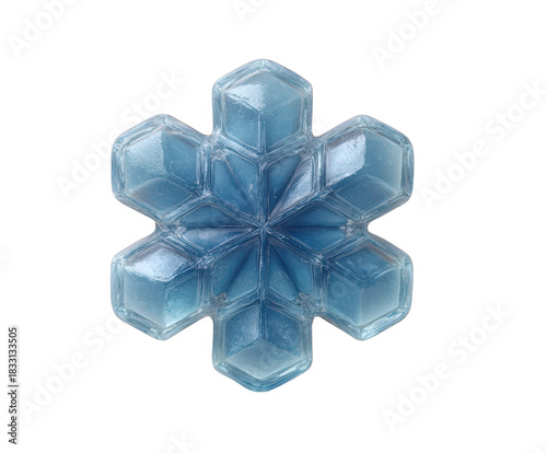 Stunning 3D Ice Snowflake for Winter Holiday Promotions and Festive Designs, Perfect for Adding a Touch of Frosty Elegance to Your Projects