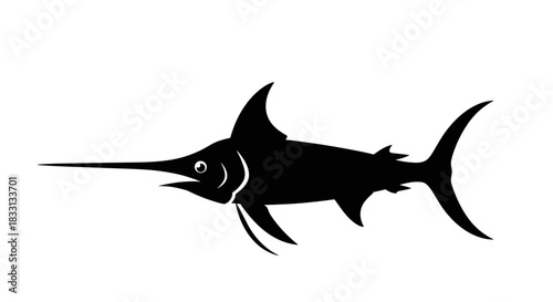 Silhouette of a Swordfish A Majestic Marine Predator.