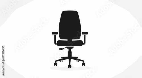 Silhouette of Ergonomic Office Chair for Comfortable Work.