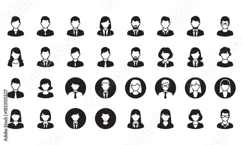 Wallpaper Mural Business Profile, Team, and ID Card Icons | User Avatars & Verification Glyphs Torontodigital.ca