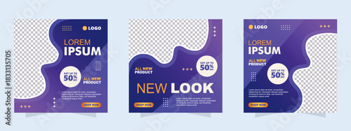 Stylish Wave Shape Discount Post Template
