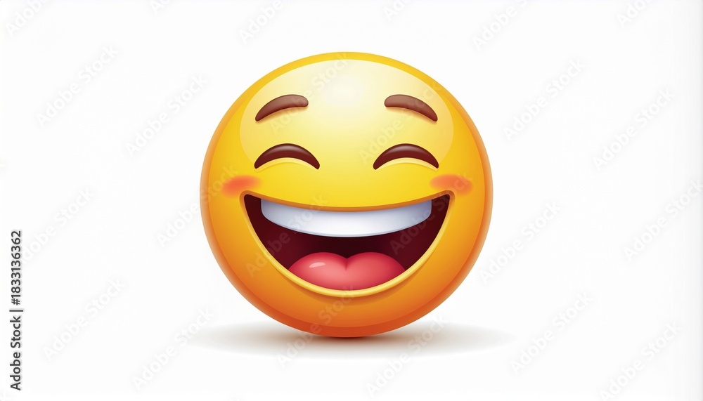Fototapeta premium Laughing Smiley Emoji Vector Illustration