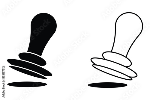 Rubber stamp icon vector design. Silhouette of rubber stamp symbol. Official seal silhouette for documents. Out line icon of rubber stamp for app, logo, office work, official documents.