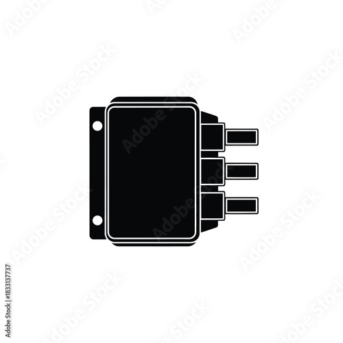 Black silhouette of a door lock mechanism security