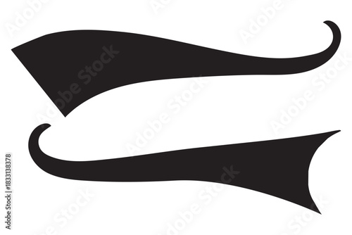 Swoosh and swash tails. Swooshes text tail for baseball design. Sports swash underline shapes in retro style. Swish typography font element for athletics, baseball, football.