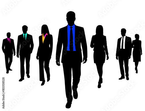 Business team leadership professional silhouette concept