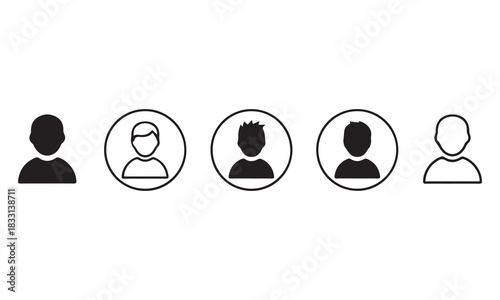Premium User Icon Set: Profile Avatars, Business People, ID Cards, and Question Mark Graphics