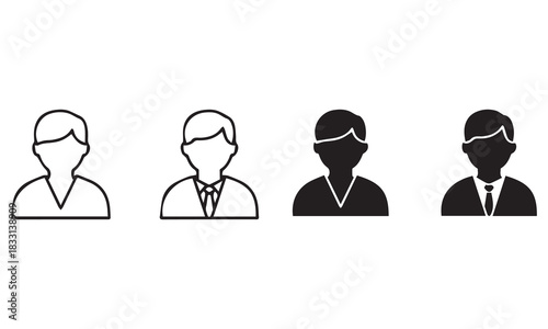 Premium User Icon Set: Profile Avatars, Business People, ID Cards, and Question Mark Graphics