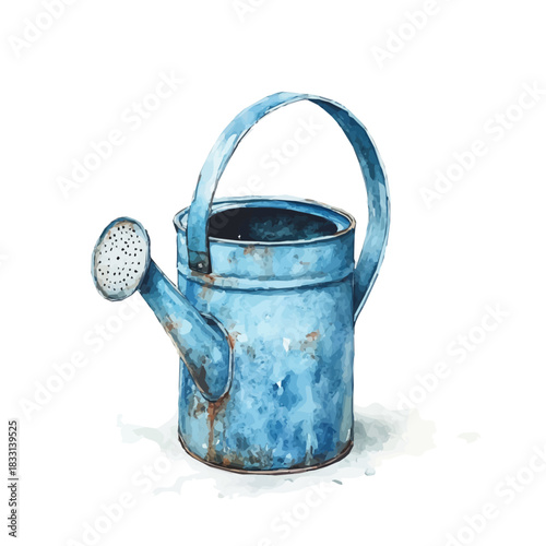 An Elegant watering can painting design collection, Hand-painted watercolor style, vectorized, vector set available in EPS, Simple design, EPS format set, watercolor painting