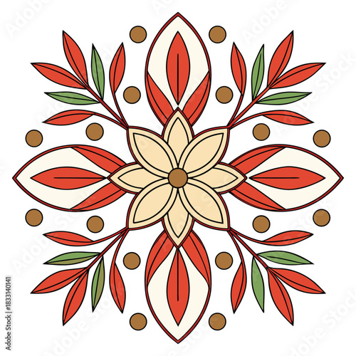 Clean Hand-Drawn Style Floral Badge Icon Wellness and Organic Product Branding