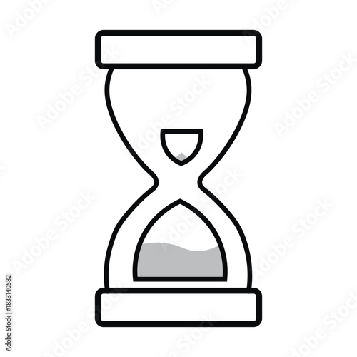 Hourglass vector icon showing sand timer symbolizing time, countdown, and deadline concepts