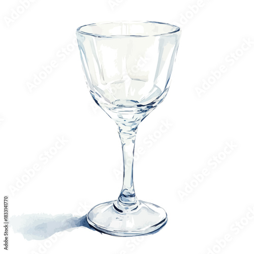 An Elegant crystal glass painting design collection, Hand-painted watercolor style, vectorized, vector set available in EPS, Simple design, EPS format set, watercolor painting