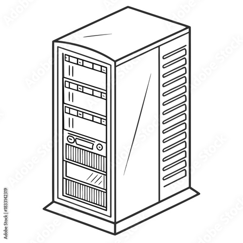Outline drawing of a server rack cabinet