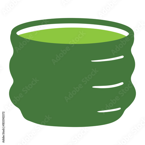 illustration of a green tea pot