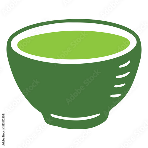 green tea bowl vector illustration