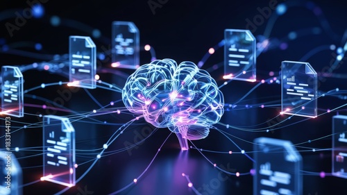 Artificial intelligence brain processing digital document files
