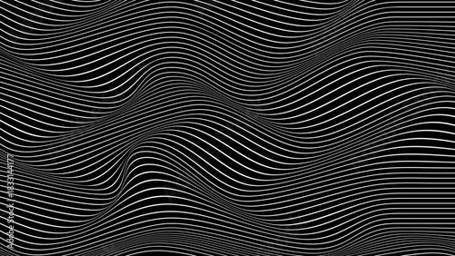 ABSTRACT WAVY LINES BLACK AND WHITE COLOR PATTERN BACKGROUND. GOOD FOR POSTER, WALLPAPER, COVER, FRAME, FLYER, SOCIAL MEDIA, GREETING CARD