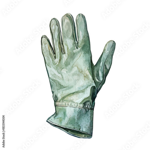 Watercolor painting, An Elegant fabric gardening glove painting design collection, Hand-painted watercolor style, vectorized, vector set available in EPS, Simple design, EPS format set