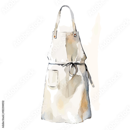 Watercolor painting, An Elegant fabric kitchen apron painting design collection, Hand-painted watercolor style, vectorized, vector set available in EPS, Simple design, EPS format set