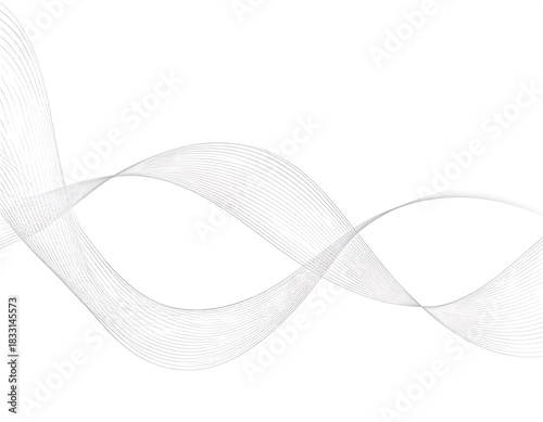 Delicate, flowing white wave design with fine, parallel lines converging and diverging on a clean, white background