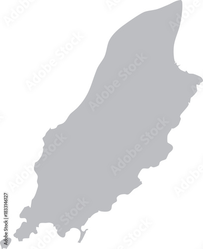 Bild auf Leinwand Isle of Man Map Isolated Grey Silhouette Editable Vector