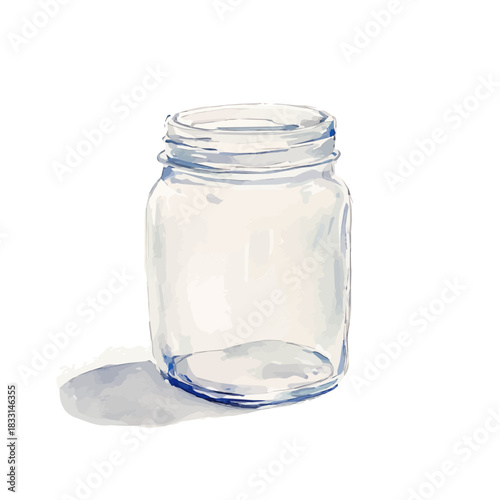 Watercolor painting, An Elegant glass candle jar painting design collection, Hand-painted watercolor style, vectorized, vector set available in EPS, Simple design, EPS format set