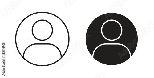 Man icon glyph and line set thin line symbol concept.
