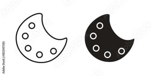 Palette icon glyph and line set thin line symbol concept.