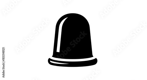 Emergency Alert Icon Black and White Siren Illustration.