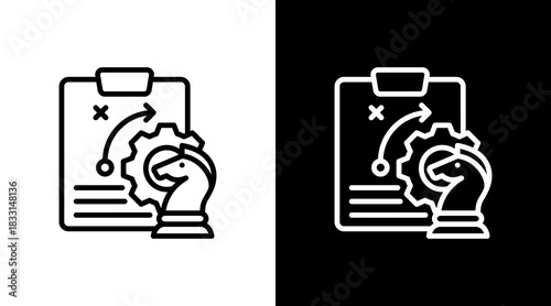 Business Strategy With Icon Set Design