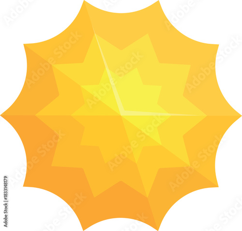 Yellow star creating concentric stars with gradient colors, ideal for summer, nature, or astronomy projects