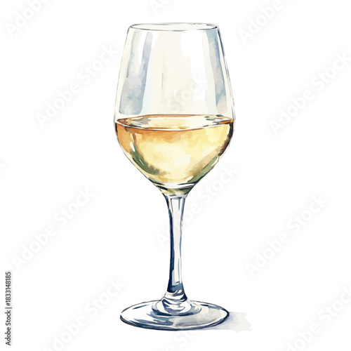 An Elegant glass wine glass painting design collection, hand-painted watercolor style, vector set available in EPS, Simple illustration, vectorized