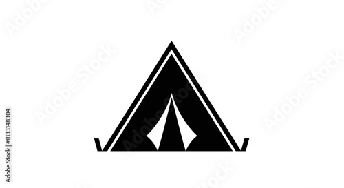 Minimalist Tent Illustration for Camping and Outdoor Adventures.